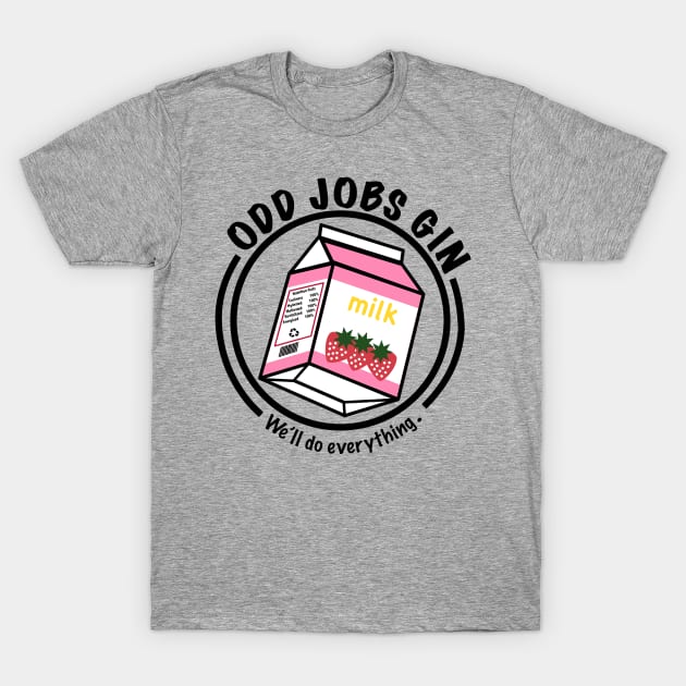 Strawberry Milk Odd Jobs Gin T-Shirt by manalodesign